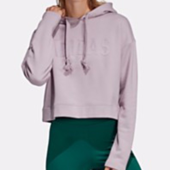 adidas Tops - NWT, Adidas Originals Stripe Out Cropped Hoodie